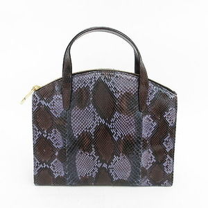 Gucci Handbag Python Leather Brown Blue